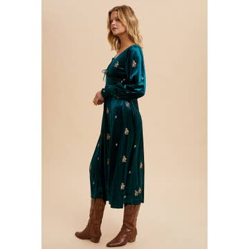 EMBROIDERED VELVET DRESS