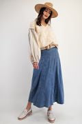 STRIPE MIX LINEN PRINT WOVEN TOP
