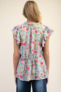 PRINTED RAYON NYLON TOP
