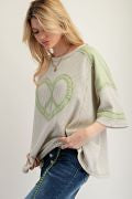 PEACE PATCH THERMAL KNIT TOP