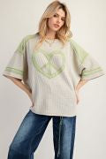 PEACE PATCH THERMAL KNIT TOP
