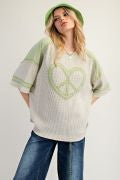 PEACE PATCH THERMAL KNIT TOP