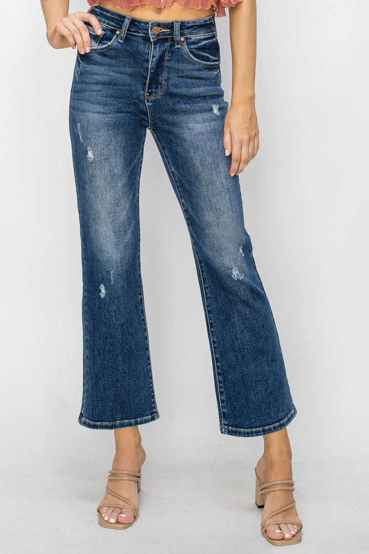 HIGH RISE ANKLE BOOTCUT JEANS