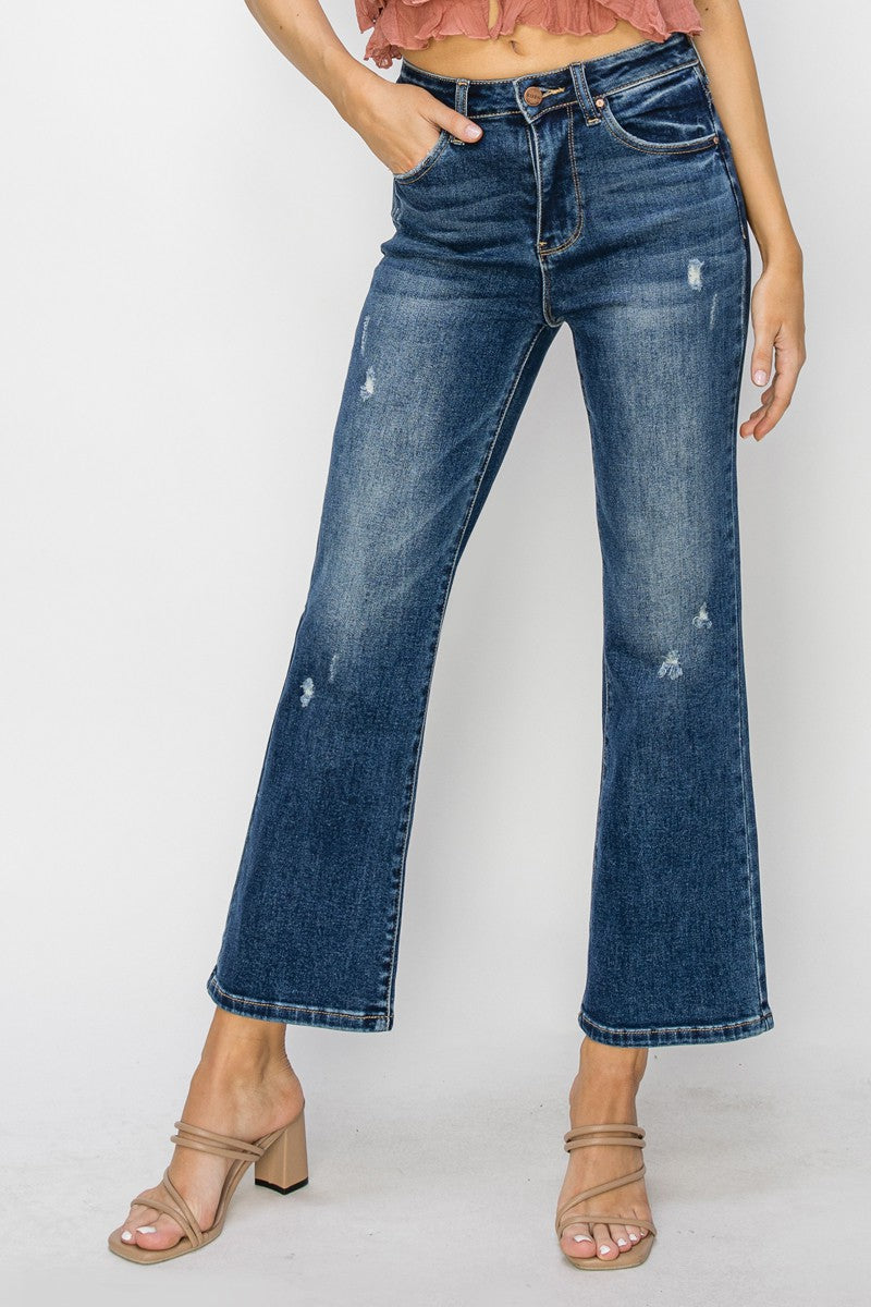 HIGH RISE ANKLE BOOTCUT JEANS