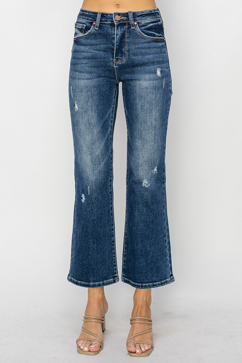 HIGH RISE ANKLE BOOTCUT JEANS