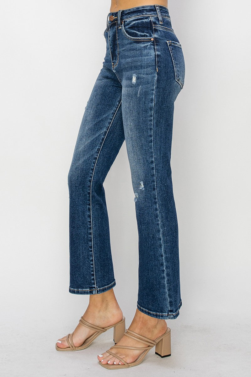 HIGH RISE ANKLE BOOTCUT JEANS