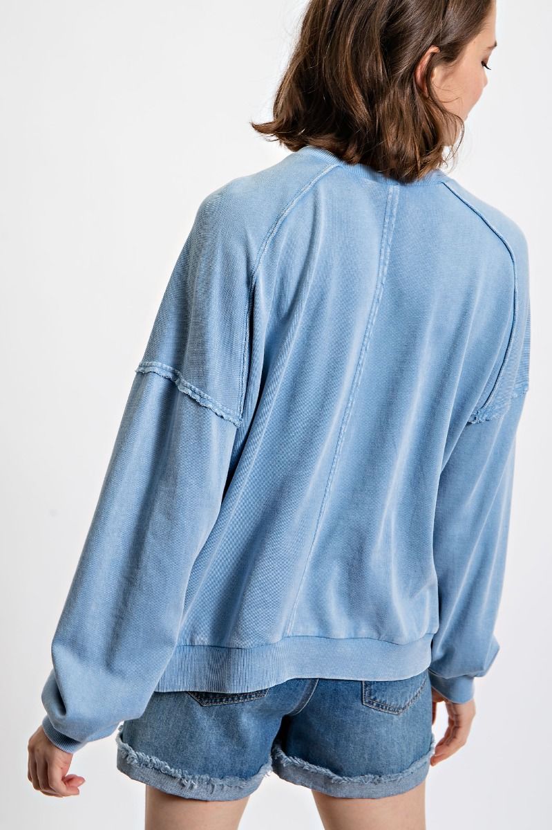 STAR PATCH WASHED TERRY PULLOVER