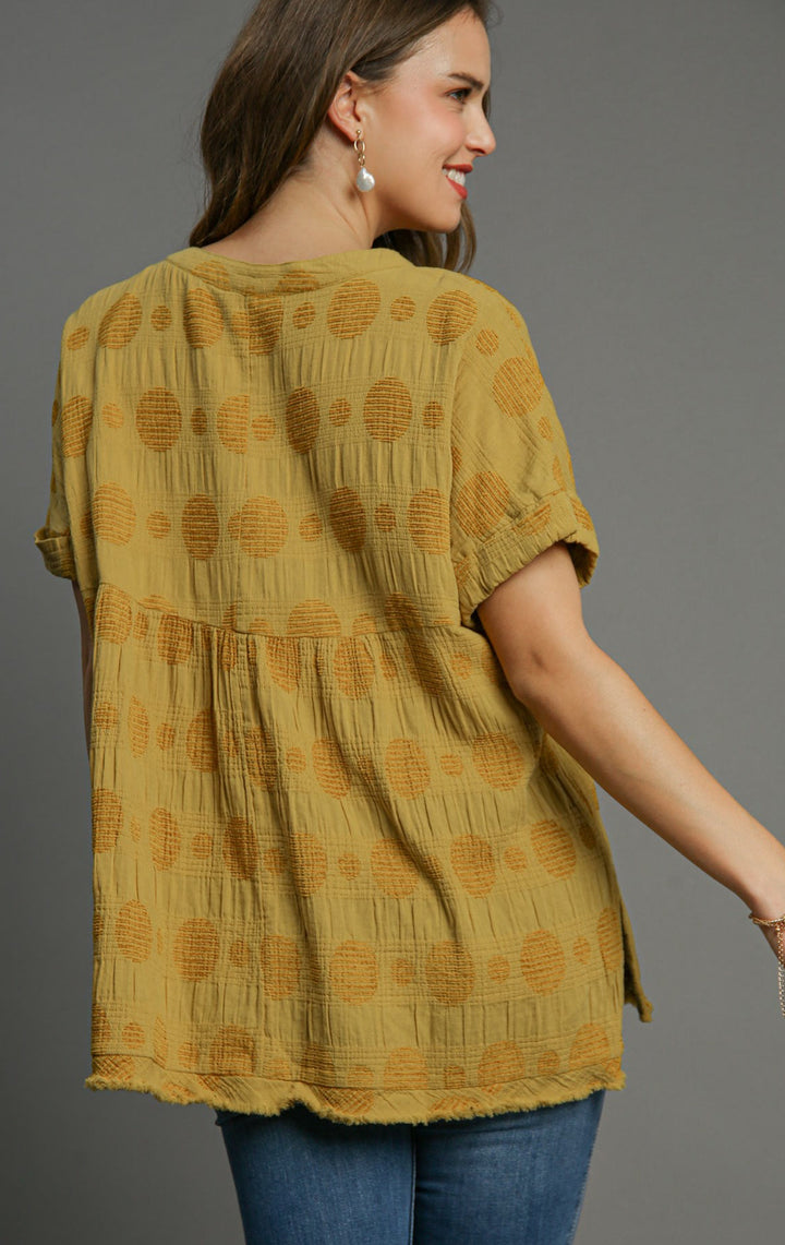 GOLDEN KIWI SWISS DOT JACQUARD TUNIC