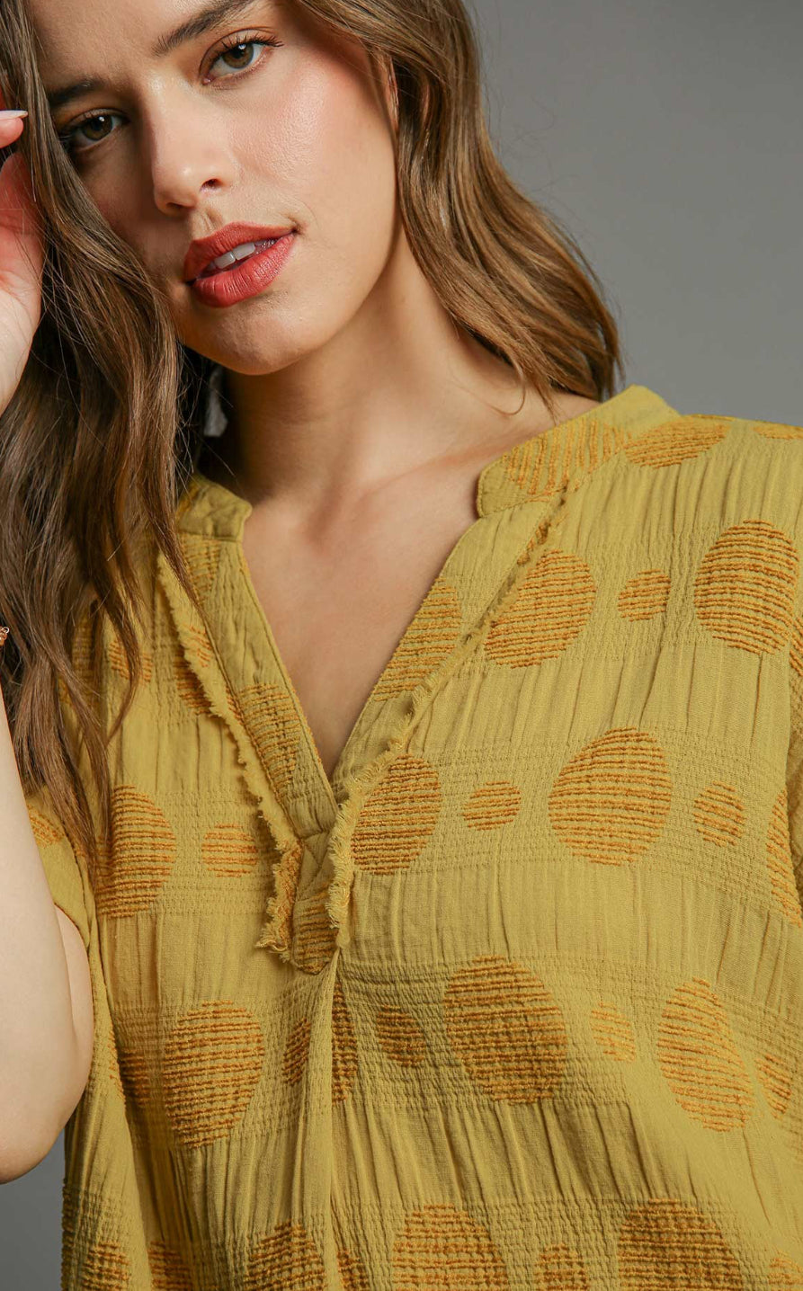 GOLDEN KIWI SWISS DOT JACQUARD TUNIC