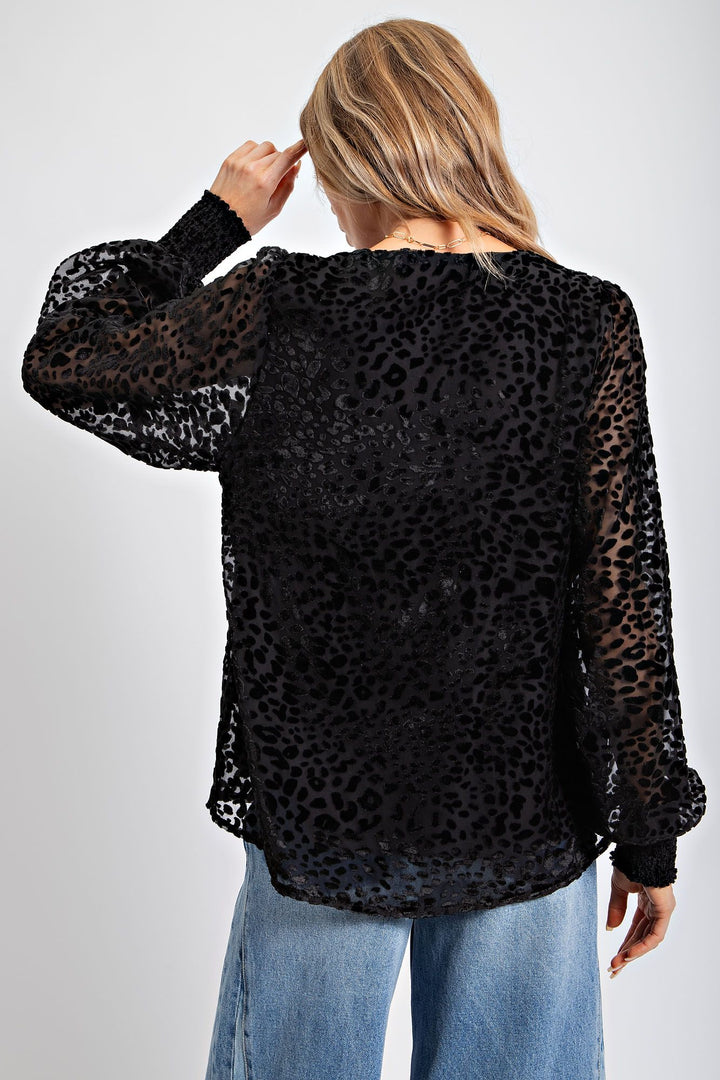 BURNOUT ANIMAL PATTERNED BLOUSE