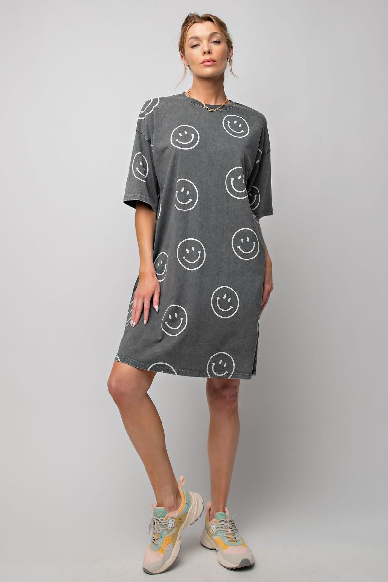 WASHED TERRY TUNIC DRESS