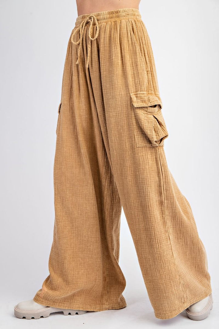 COTTON GAUZE LOUNGE CARGO PANTS