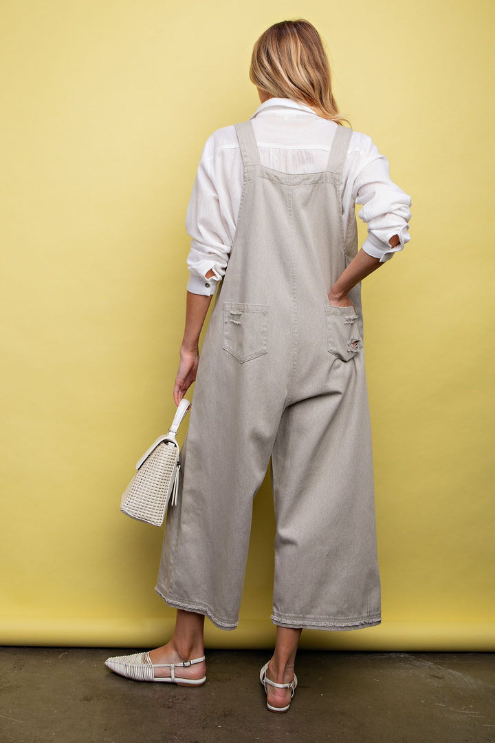 WASHED TWILL OVERSIZED JUMPSUIT