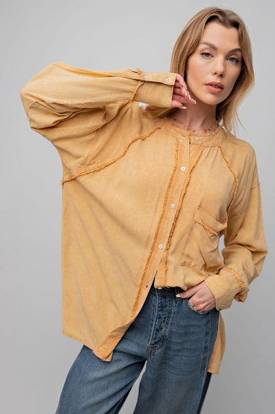 MINERAL WASHED SHIRT TUNIC