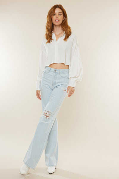 90'S ULTRA HIGH RISE FLARE JEANS