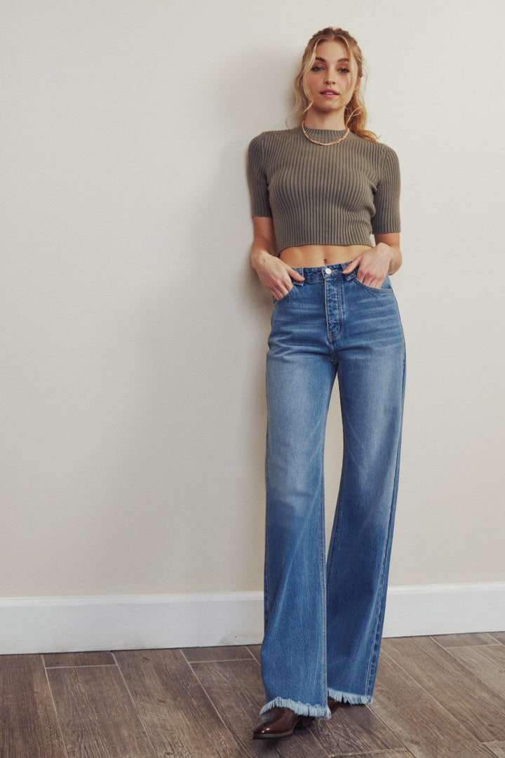 90'S ULTRA HIGH RISE FLARE JEANS