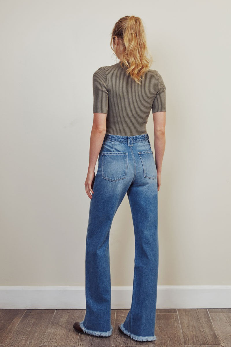 90'S ULTRA HIGH RISE FLARE JEANS