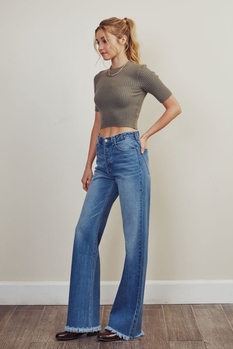 90'S ULTRA HIGH RISE FLARE JEANS