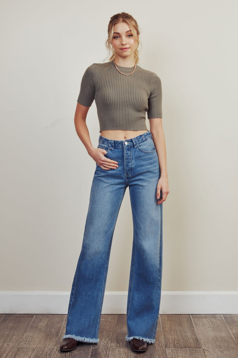 90'S ULTRA HIGH RISE FLARE JEANS