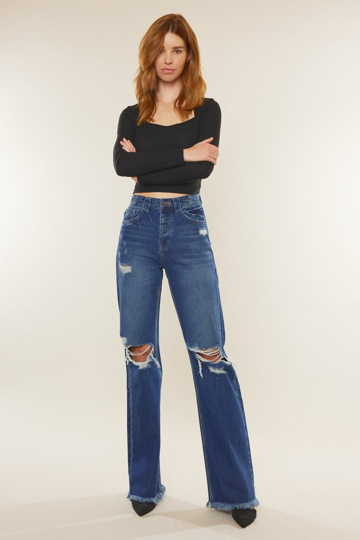 90'S ULTRA HIGH RISE FLARE JEANS