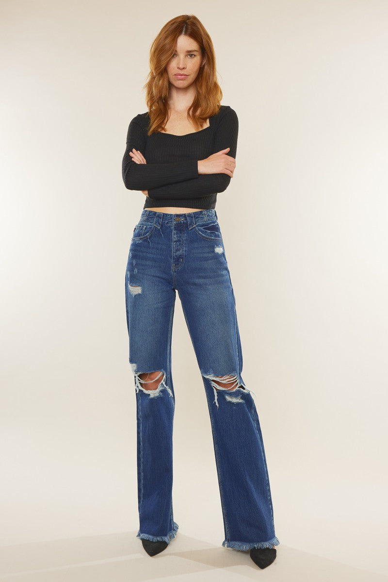 90'S ULTRA HIGH RISE FLARE JEANS