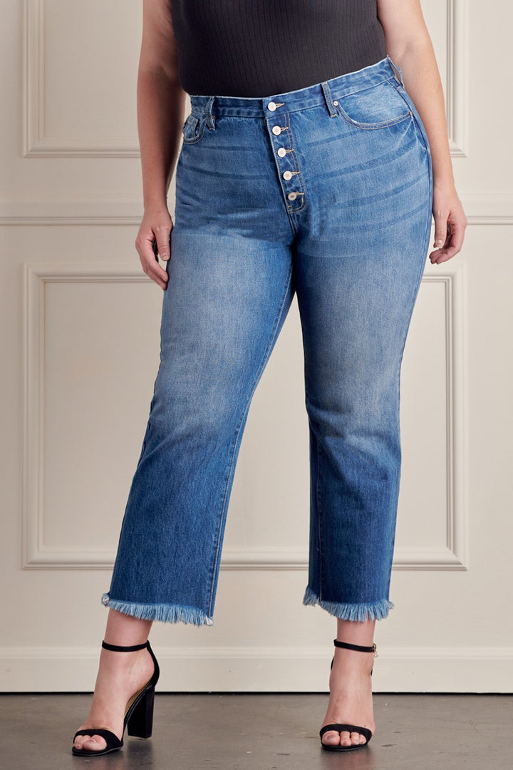 CURVY HIGH RISE STRAIGHT LEG JEANS