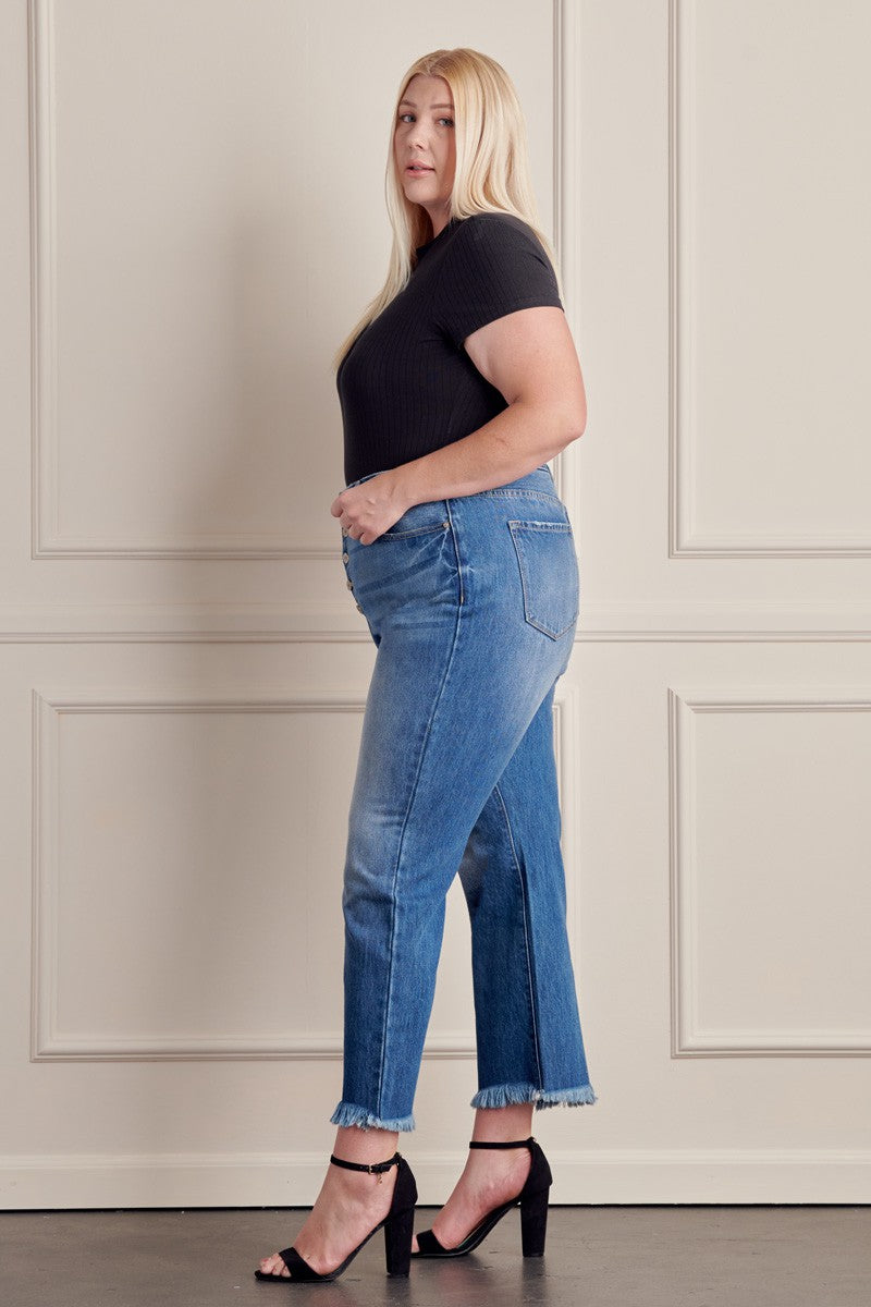 CURVY HIGH RISE STRAIGHT LEG JEANS