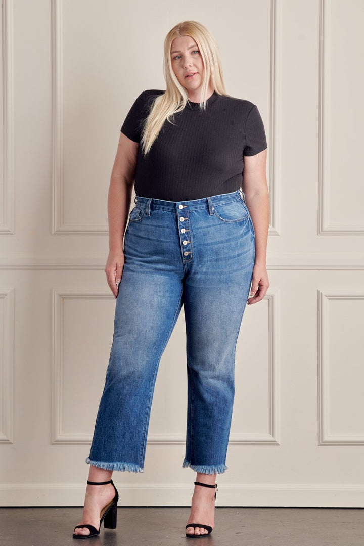 CURVY HIGH RISE STRAIGHT LEG JEANS